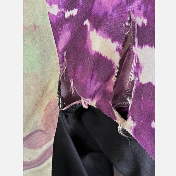 DRIES VAN NOTEN silk dress cream purple size 36 (small) - Picture 8 of 8